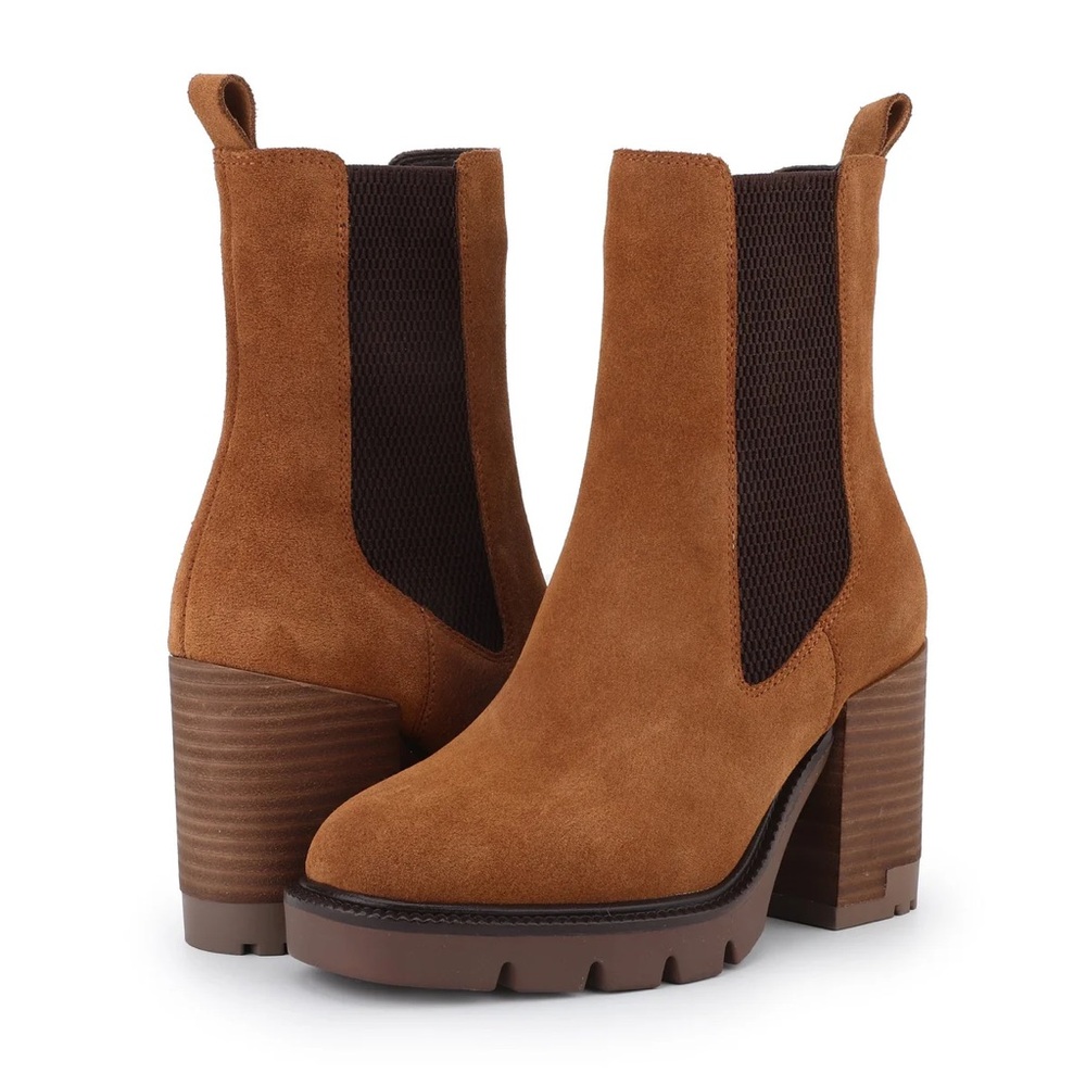Vintage Havana Bayton-Chestnut chunky heel boot